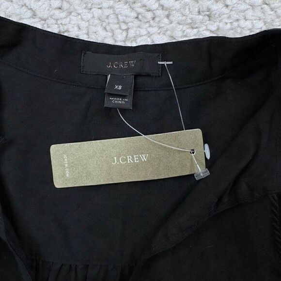 J. Crew Black Pom Pom Tunic Blouse NEW - Picture 3 of 7